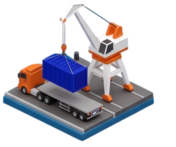 Cần cẩu cảng biển 3D